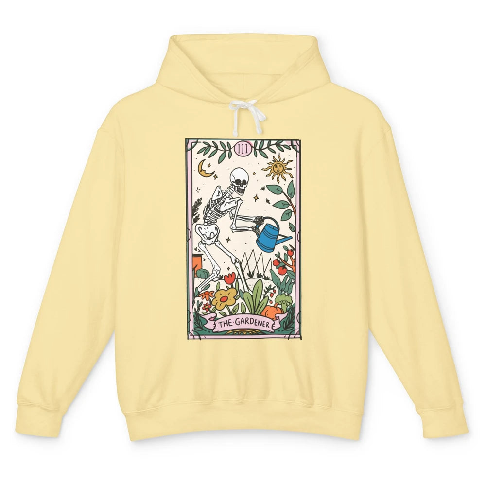 Gardening Because Murder Is Wrong Tarot Skeleton Gardener Unisex Lightweight Hoodie