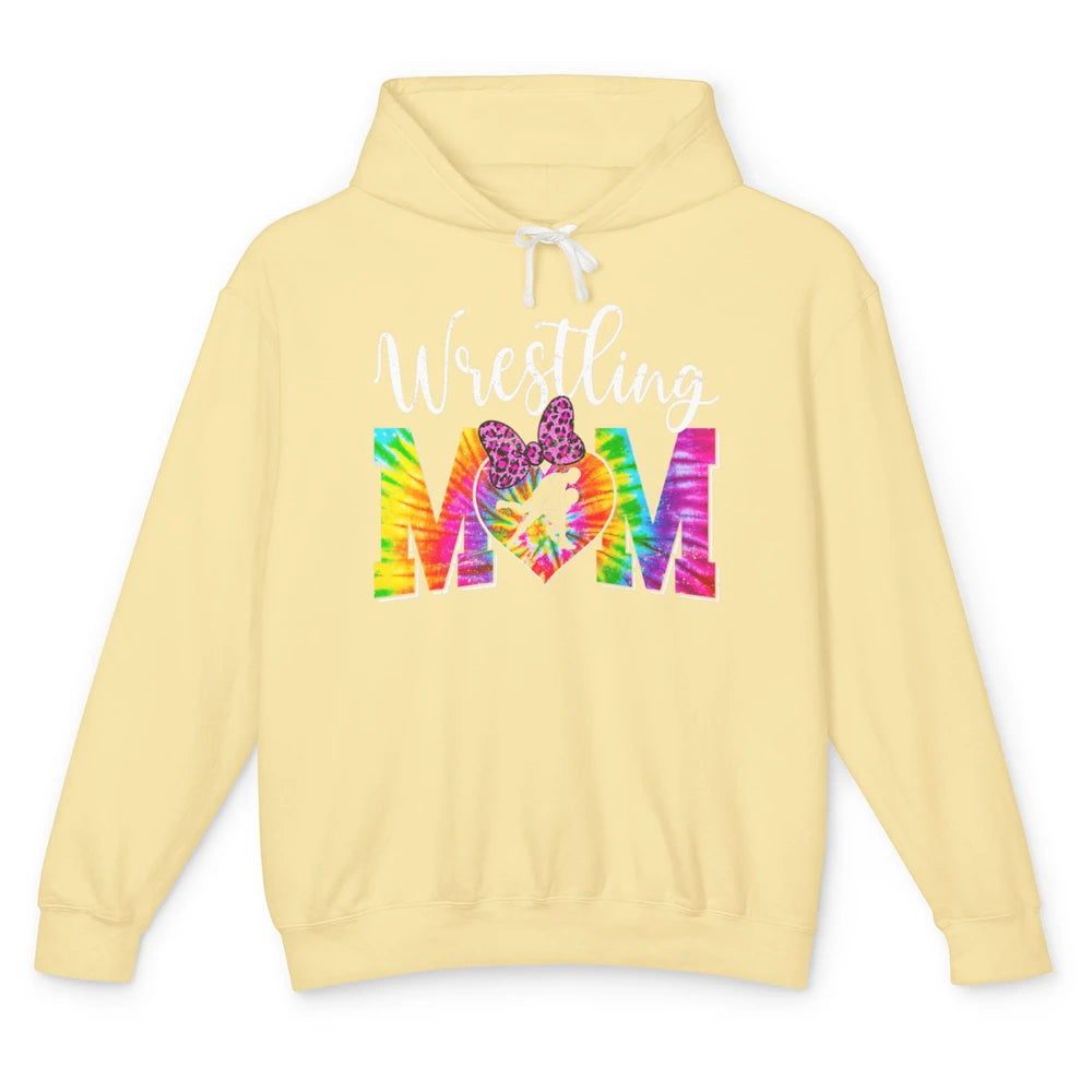 Vintage Sports Wrestling Mom Mama Martial Art Tie Dye Retro Unisex Lightweight Hoodie