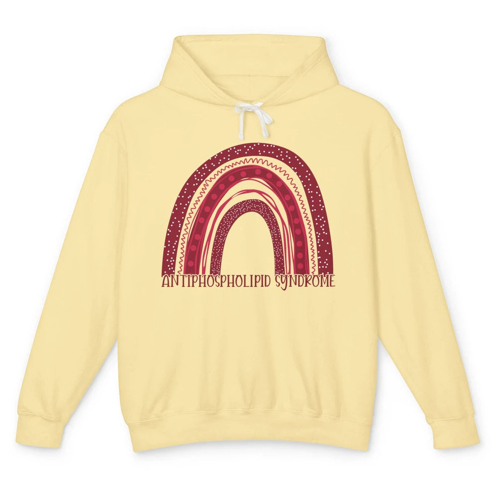 Antiphospholipid Syndrome Awareness APS Burgundy Rainbow Unisex Lightweight Hoodie