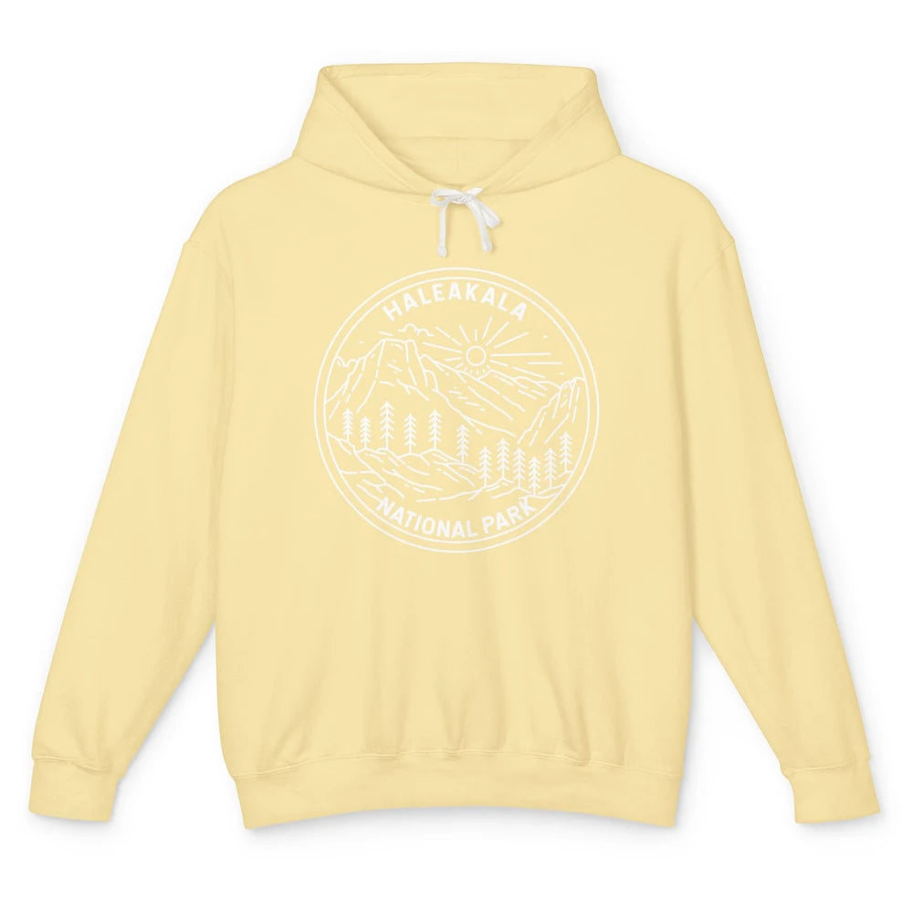 Haleakala Hawaii National Park Vintage Minimalist Paradise Unisex Lightweight Hoodie