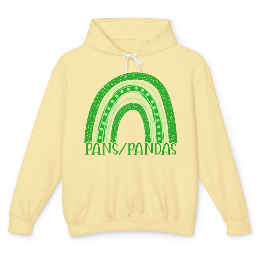 PANS/PANDAS Awareness Floral Green Ribbon Rainbow Pans Unisex Lightweight Hoodie