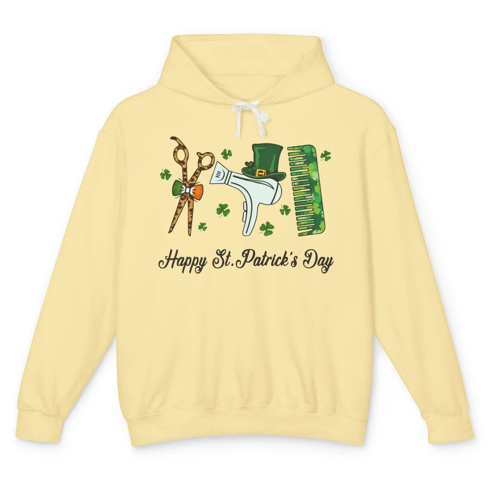 Hairstylist Happy St Patrick's Day Hair Hustler Shamrock Unisex Lightweight Hoodie