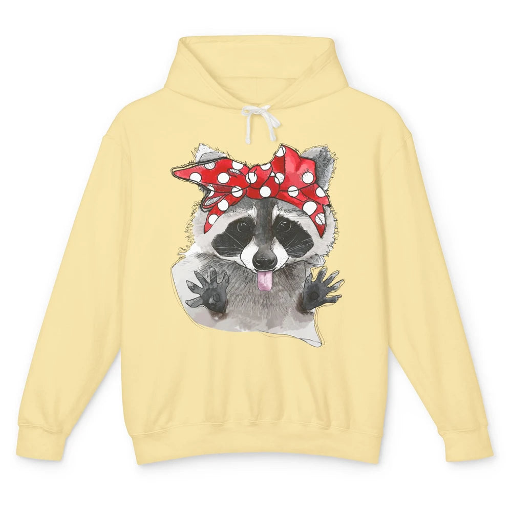 Bandana Racoon Baby Trashed Racoon Panda Lovers Gift Unisex Lightweight Hoodie