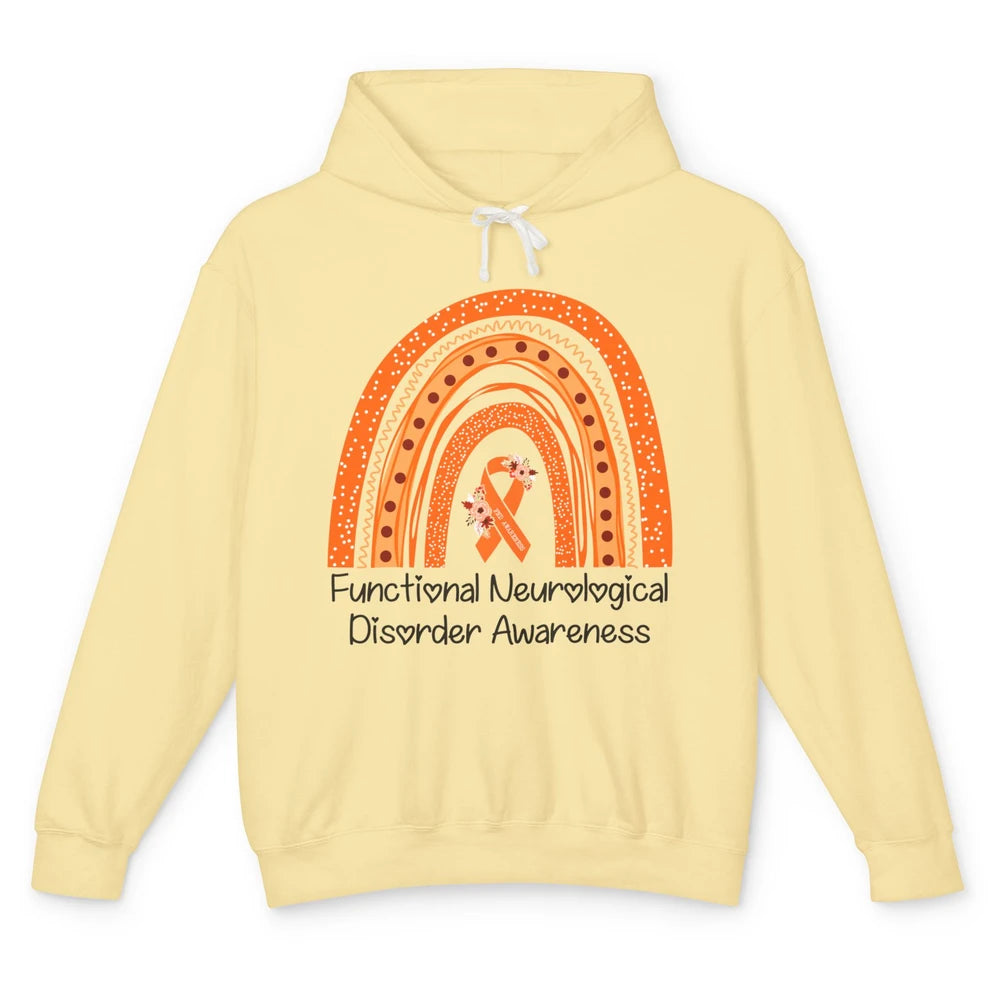 Functional Neurological Disorder Awareness FND Orange Ribbon Unisex Lightweight Hoodie