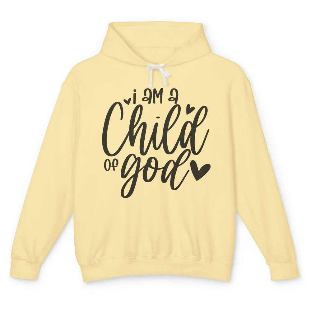 Christian Cross I'm Child Of God Bible Verse Faith Religious Unisex Lightweight Hoodie