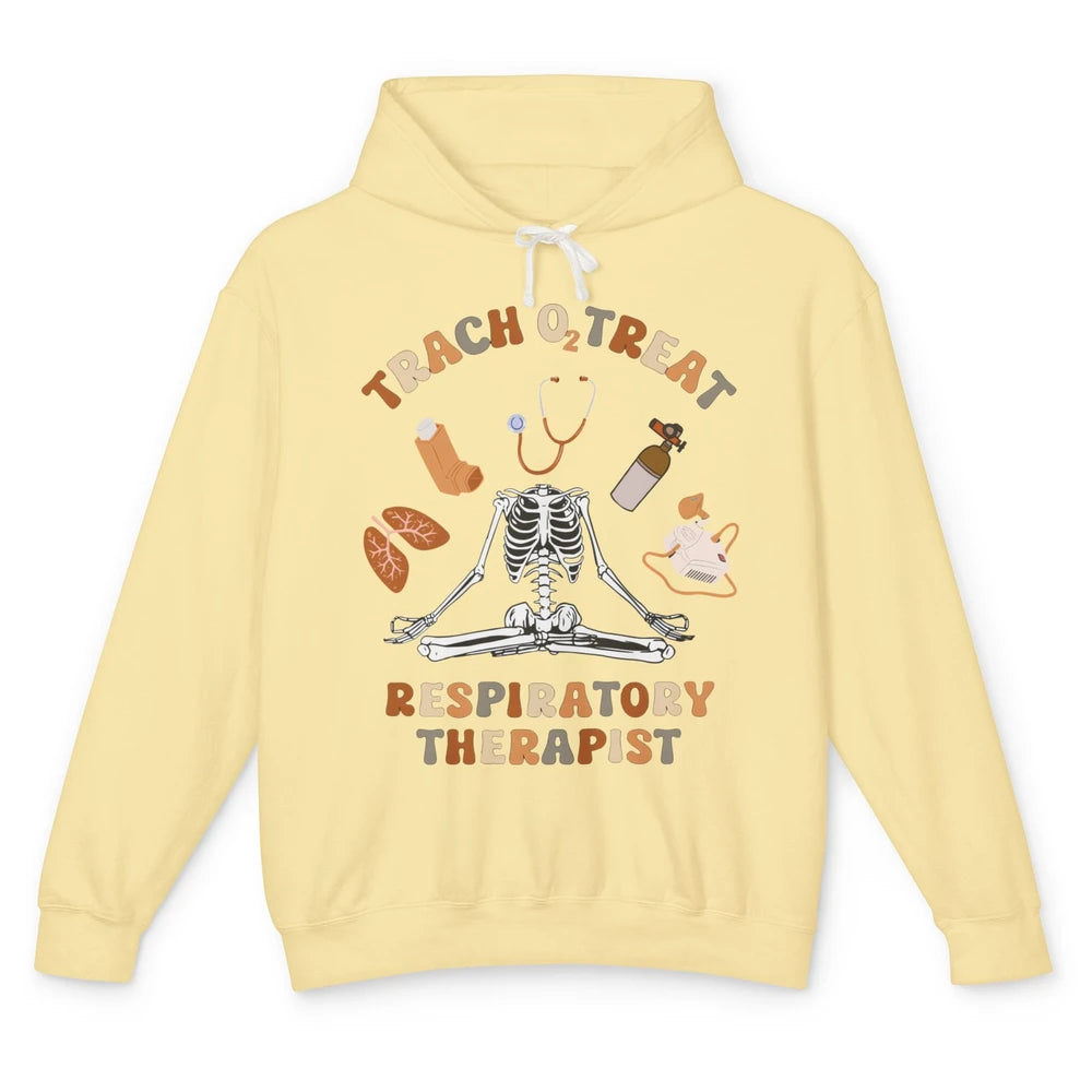 Halloween Respiratory Therapist Skeleton Breathe RT Nurse Unisex Lightweight Hoodie