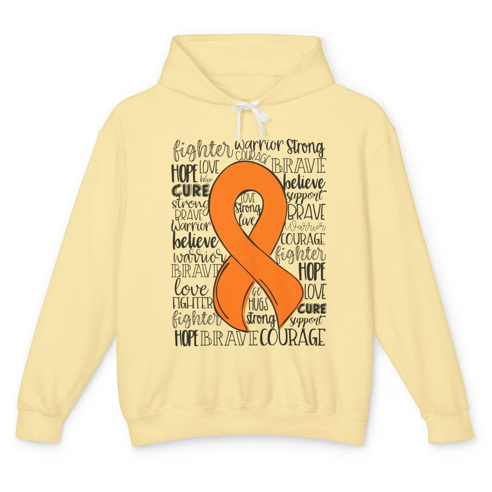 Functional Neurological Disorder FND Orange Ribbon Hope Love Unisex Lightweight Hoodie