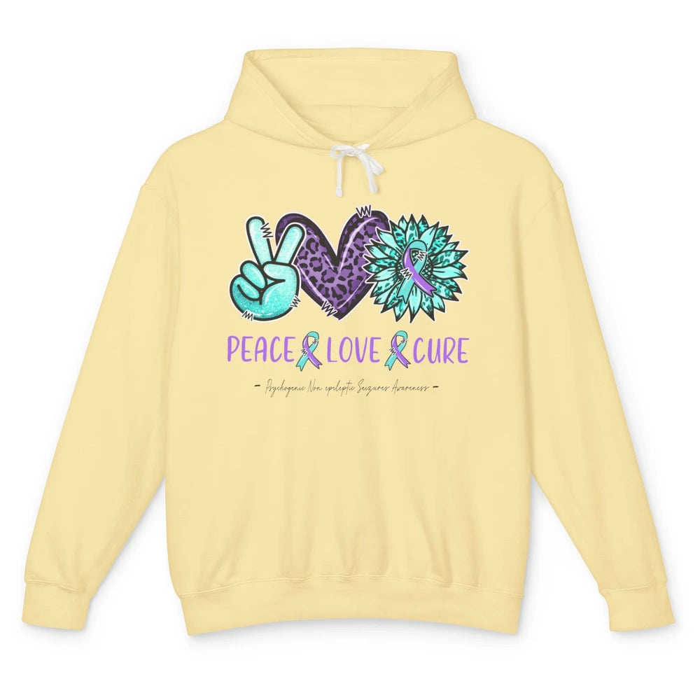 PNES Awareness Ribbon Peace Love Cure Leopard Sunflower Unisex Lightweight Hoodie