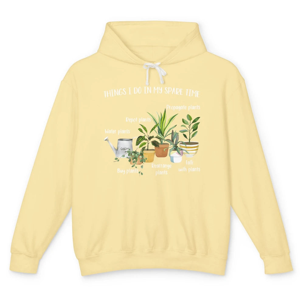 Things I Do In Spare Time Floral Plants Mom Botanical Garden Unisex Lightweight Hoodie