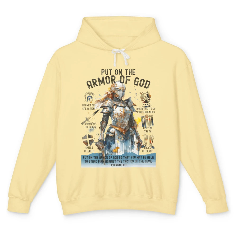 Knight Templar Christian Put On The Armor Of God Religious Unisex Lightweight Hoodie