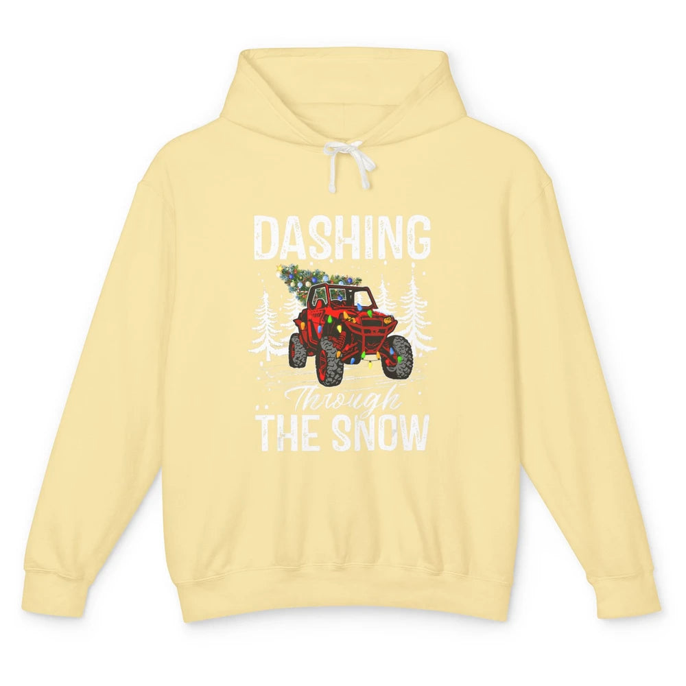 Side By Side Christmas UTV Riding Dirty SXS Rider Offroad Unisex Lightweight Hoodie