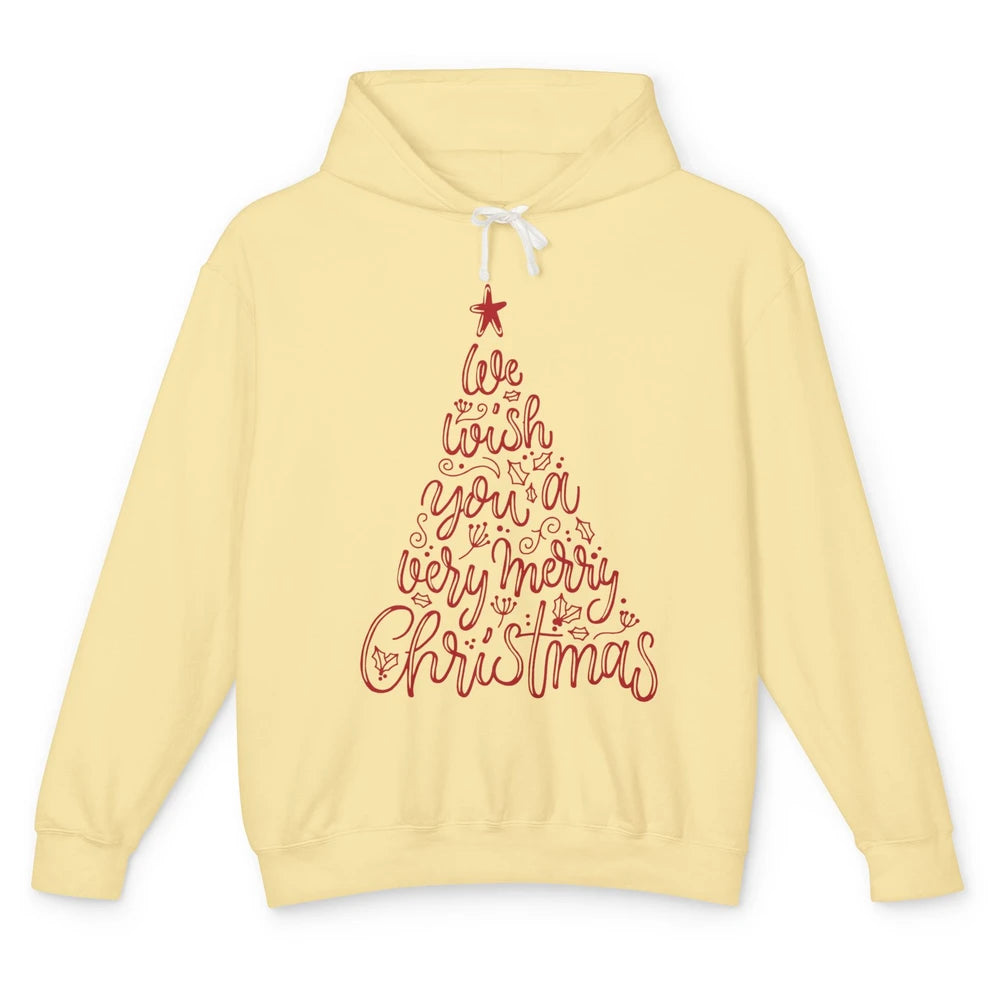 Funny Christmas Tree We Wish You A Merry Christmas Unisex Lightweight Hoodie