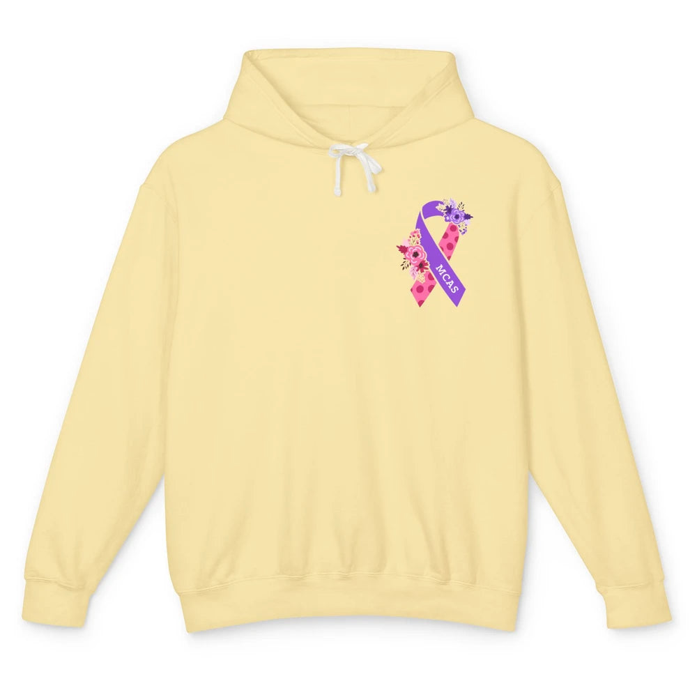 MCAS Mast Cell Activation Syndrome Awareness Ribbon Pocket Unisex Lightweight Hoodie