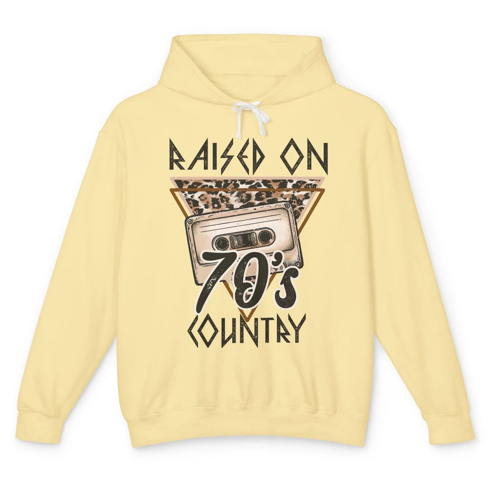 Leopard Tape Raised On 70s Country Western Country 90s Music Unisex Lightweight Hoodie