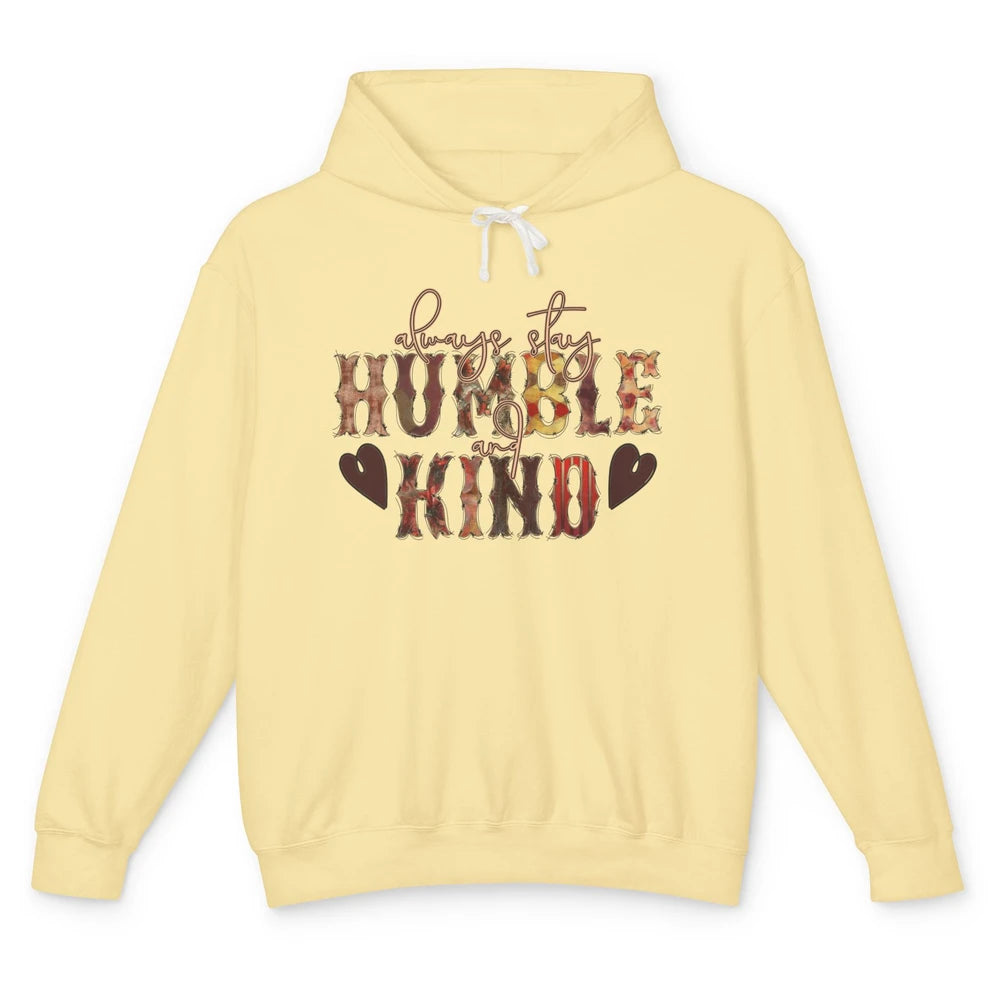 Retro Always Stay Humble And Kind Turquoise Western Country Unisex Lightweight Hoodie