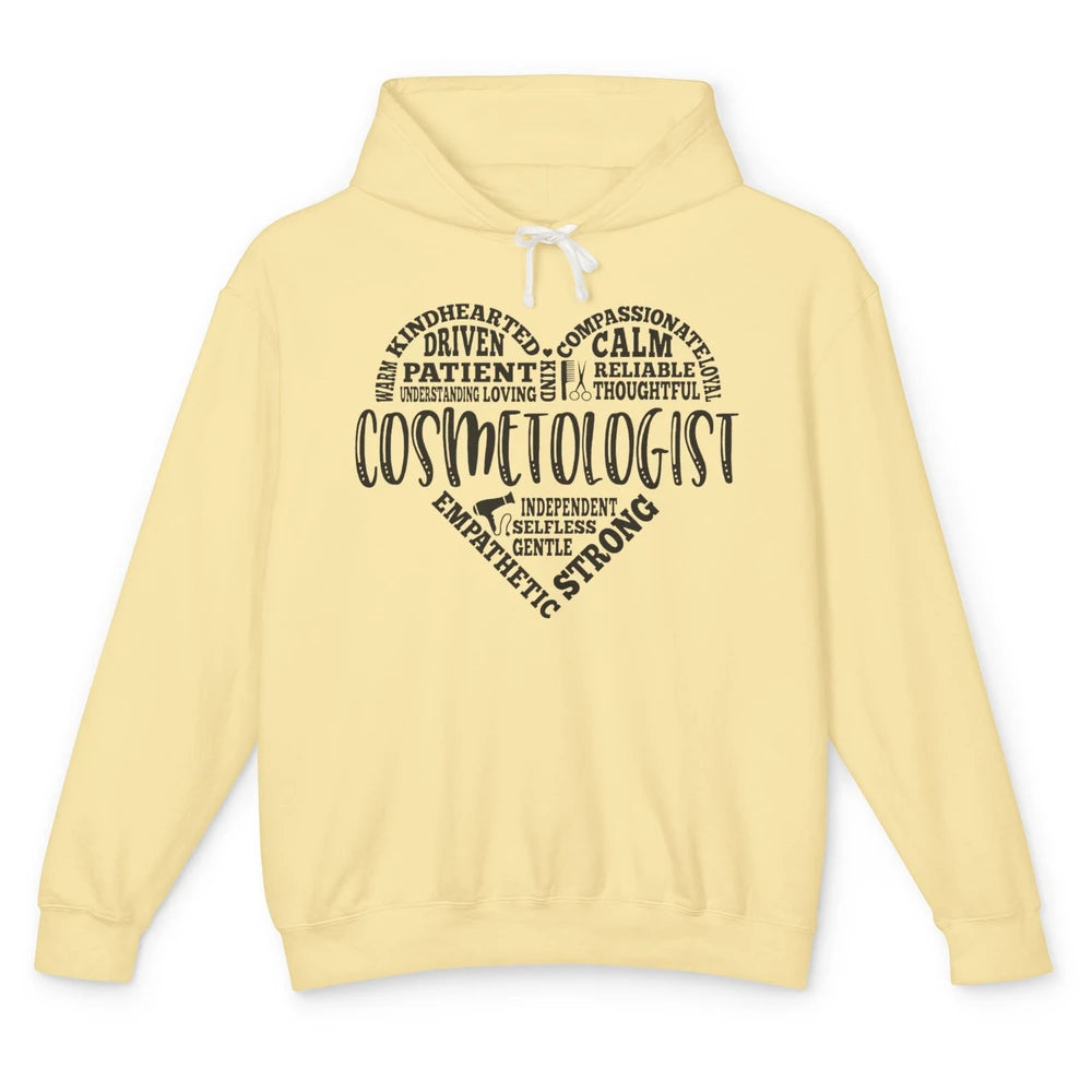 Cosmetologist Typography Cosmetology Beautician Appreciation Unisex Lightweight Hoodie