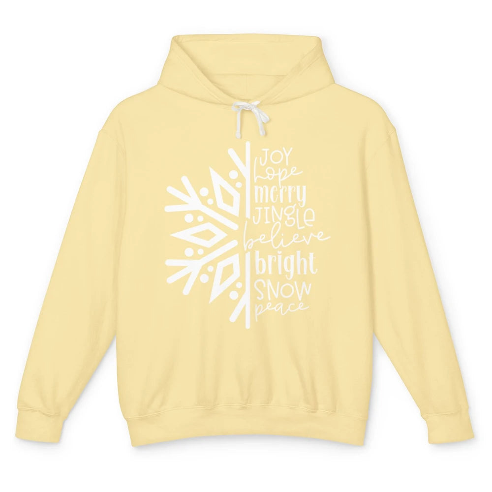 Snowflakes Christmas Joy Hope Merry Jungle Christmas Lovers Unisex Lightweight Hoodie