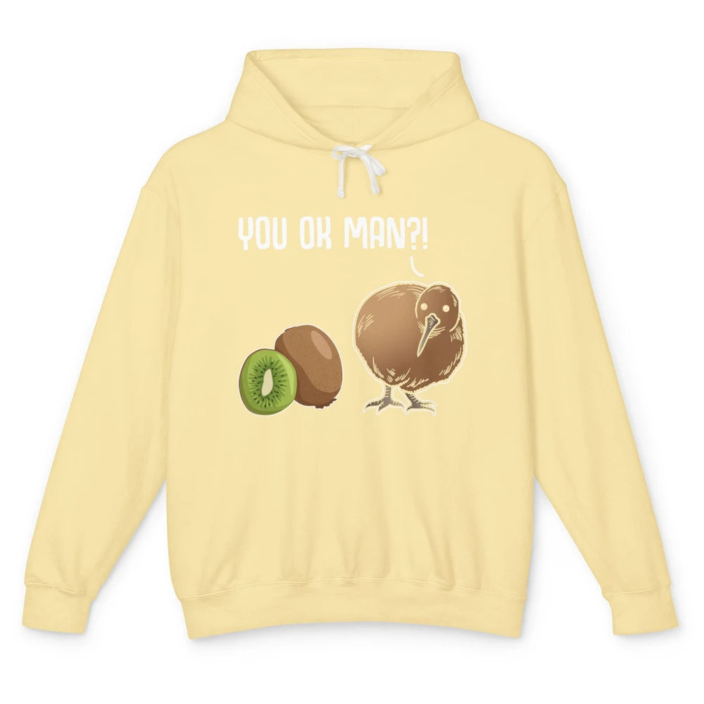 Funny Kiwi Joke Bird Fruit Animal You Ok Man Humor Sarcastic Unisex Lightweight Hoodie