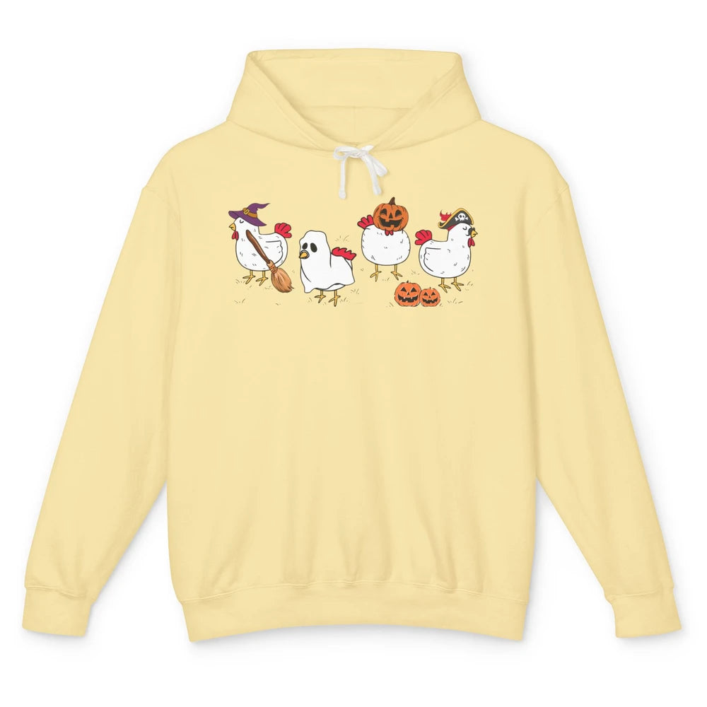 Chicken Ghost Funny Halloween Farm Spooky Chicken Lover Gift Unisex Lightweight Hoodie