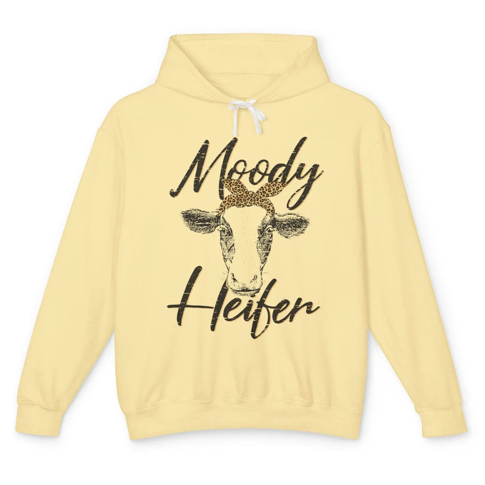 Funny Heifer Retro Bandana Moody Heifer Farmer Cow Lovers Unisex Lightweight Hoodie