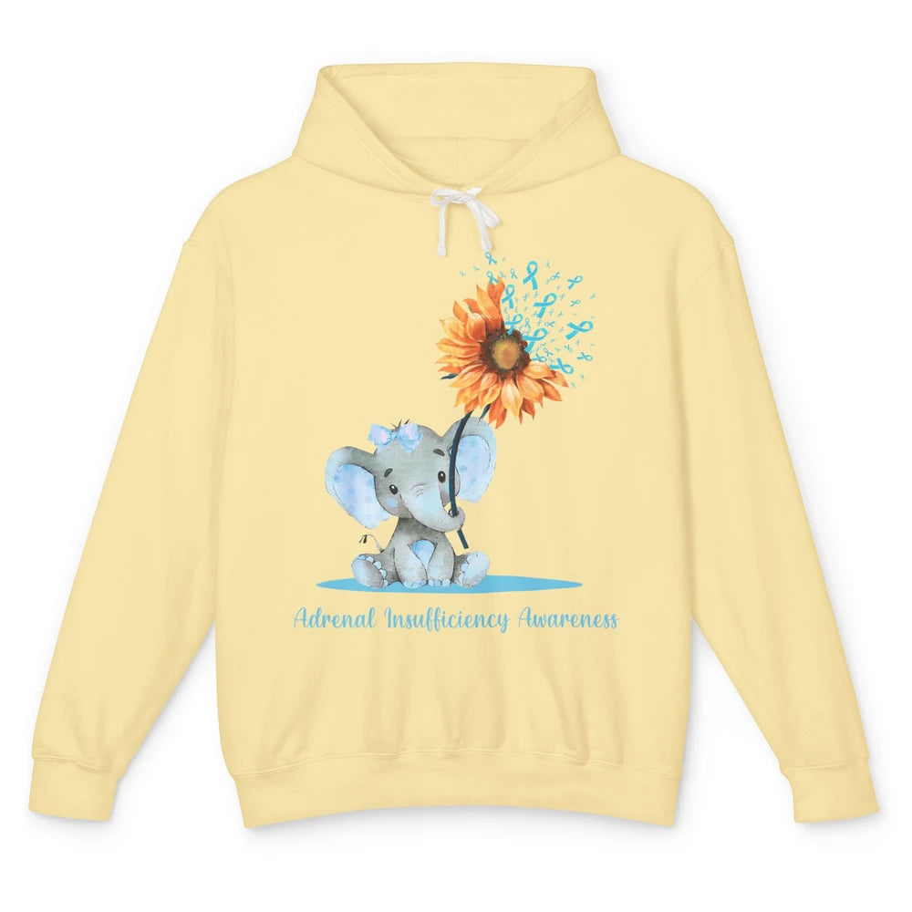 Adrenal Insufficiency Awareness Baby Elephant Sunflower Unisex Lightweight Hoodie