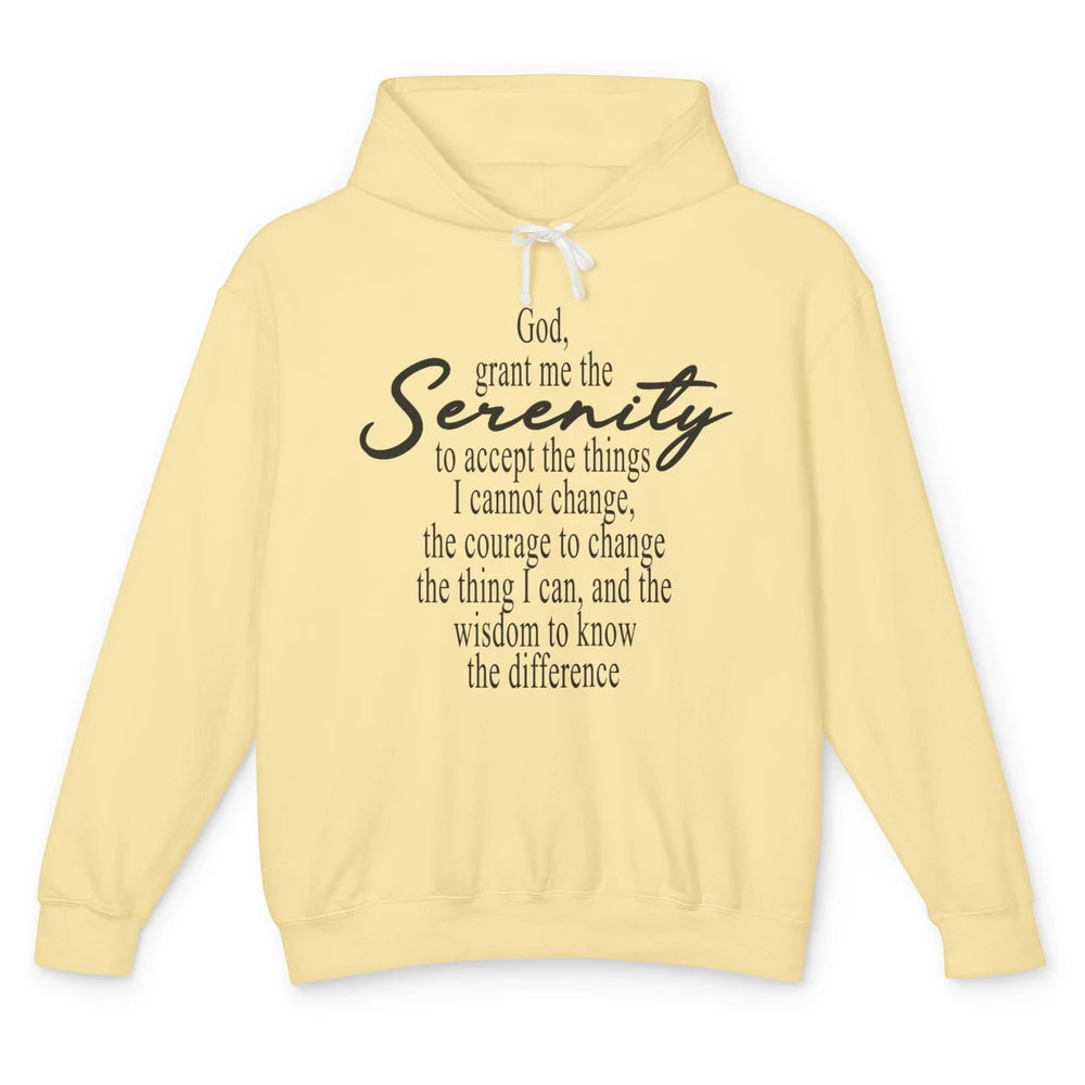 Christian God Grant Me The Serenity To Accept Prayer Faith Unisex Lightweight Hoodie