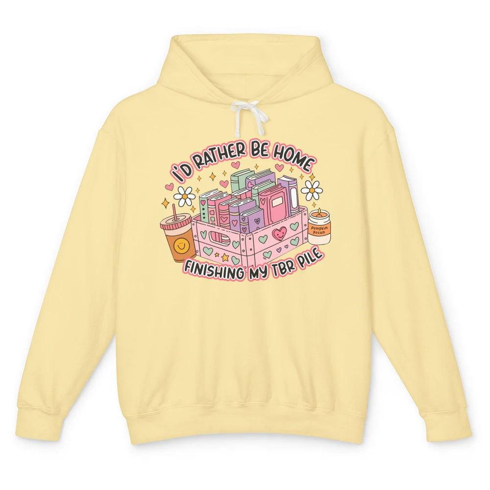 Retro Groovy TBR Book Readers Be Home Finishing My TBR Pile Unisex Lightweight Hoodie