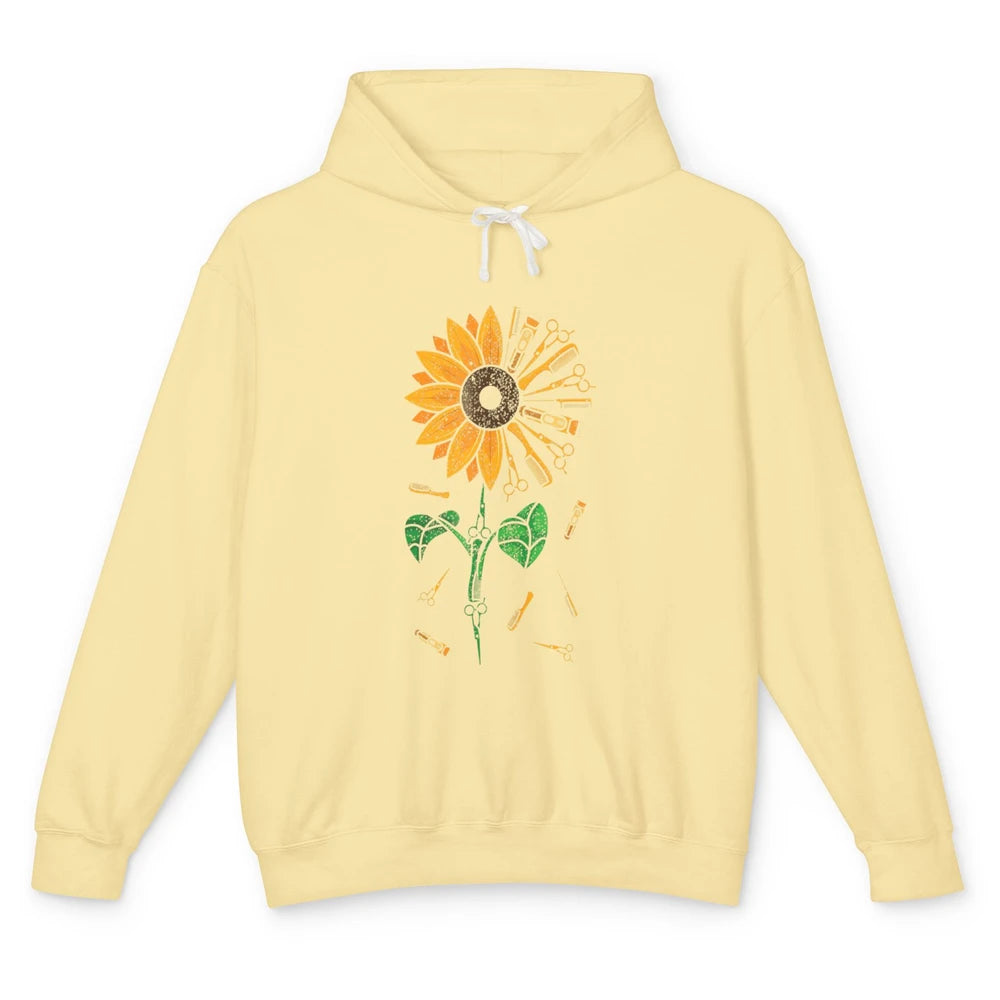 Barber Tool Sunflower Style Hairstylist Hairdresser Vintage Unisex Lightweight Hoodie