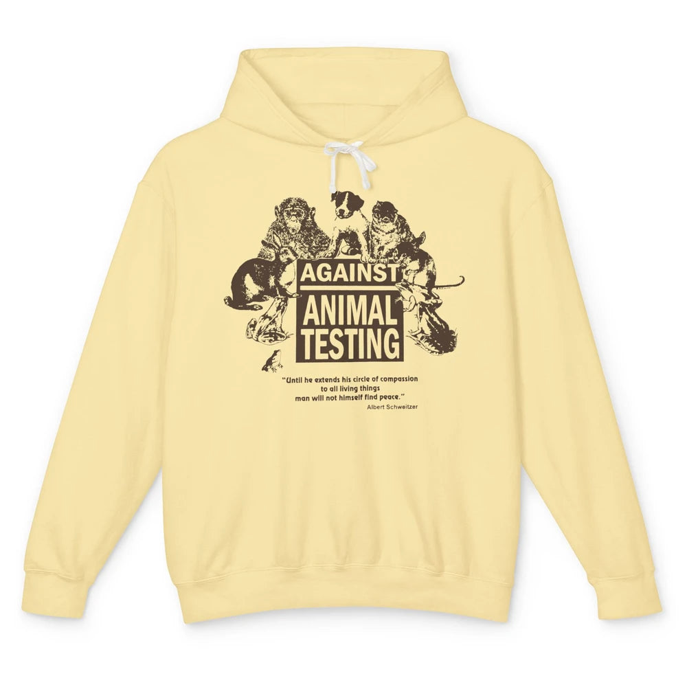 Against Animal Testing Farm Pet Liberation Right Vegan Retro Unisex Lightweight Hoodie