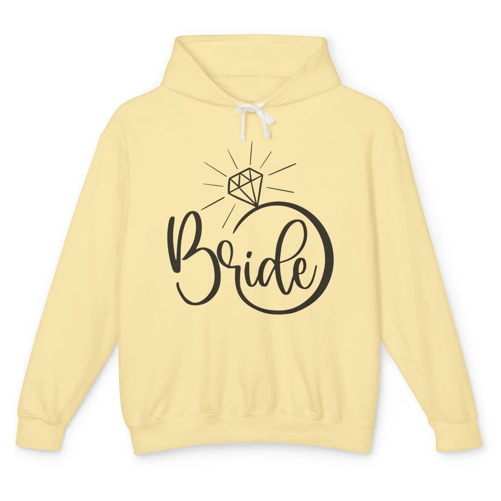 Bride To Be Wedding Ring Future Mrs. Engagement Bachelorette Unisex Lightweight Hoodie