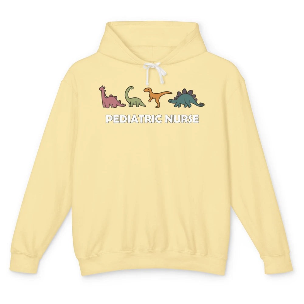 Funny Dinosaur Pediatric Nurse Peds Life Pediatric Physical Unisex Lightweight Hoodie