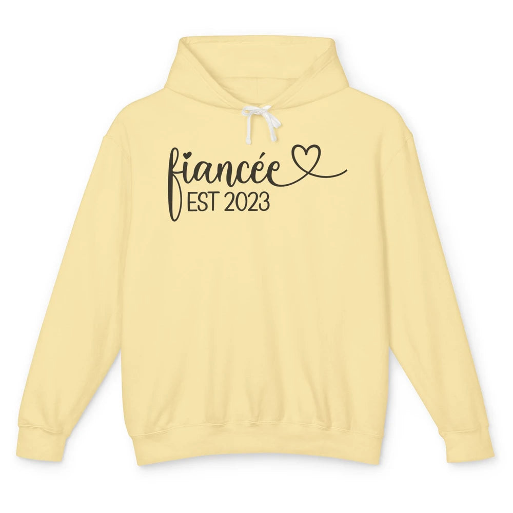 Fiancee Est 2023 Future Mrs. Engagement Bachelorette Gift Unisex Lightweight Hoodie