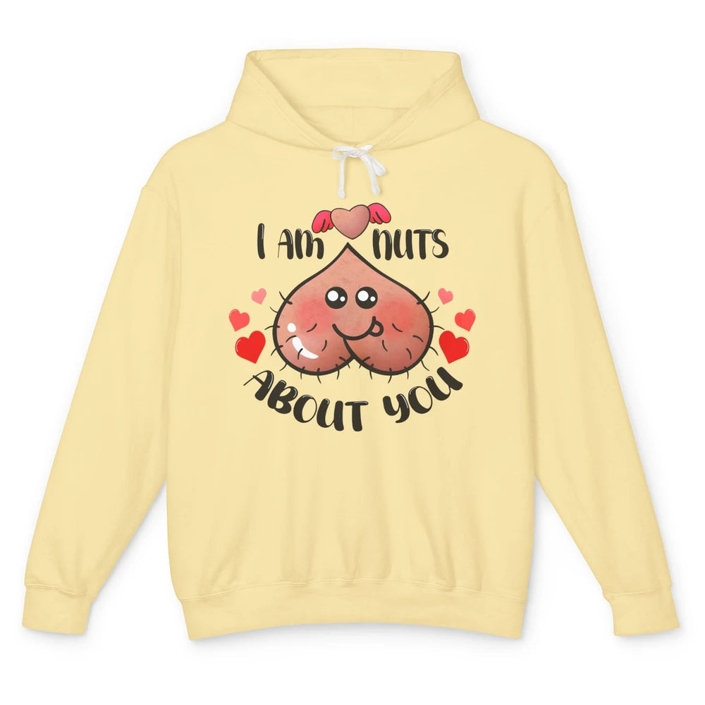 Funny Ball I'm Nut About You Happy Valentine Day Anniversary Unisex Lightweight Hoodie