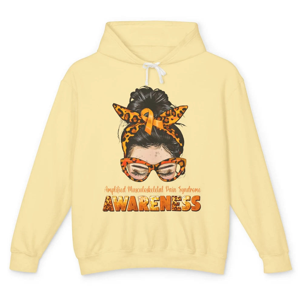 Amplified Musculoskeletal Pain Syndrome Orange Messy Bun Unisex Lightweight Hoodie