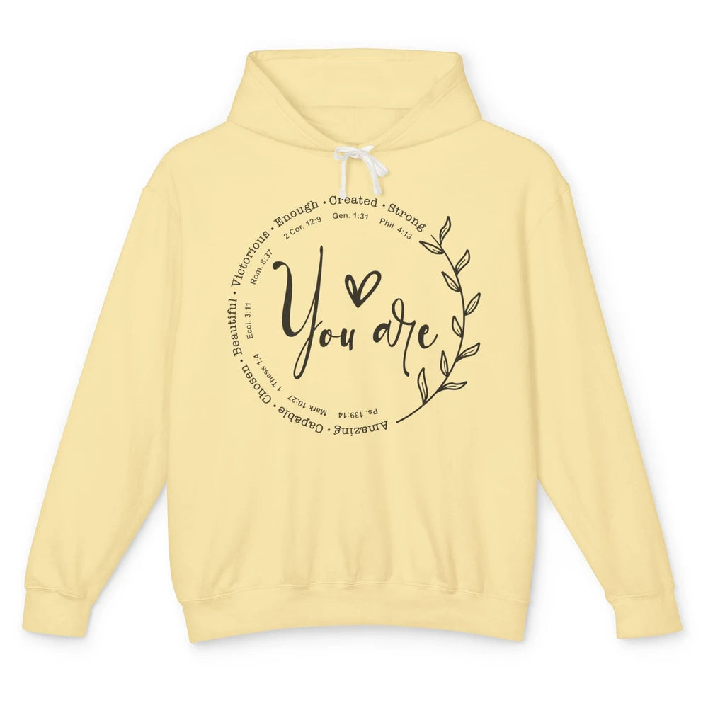 God Says You Are Bible Verse Christian Inspirational Unisex Lightweight Hoodie