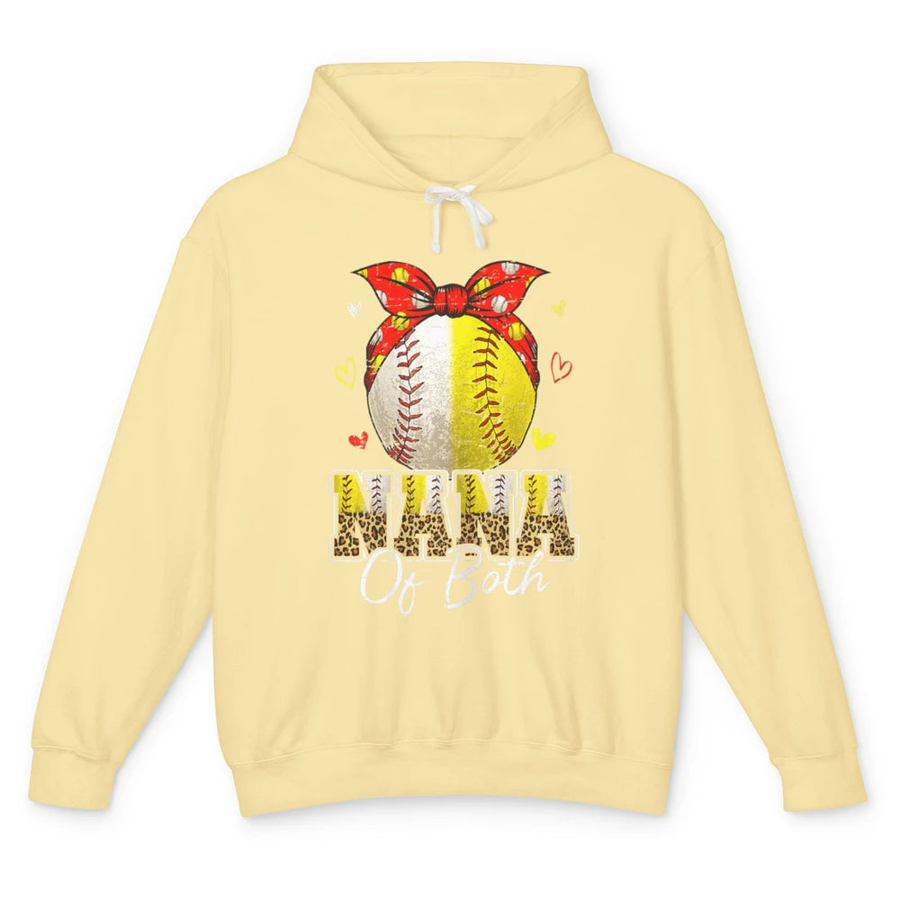 Women Baseball Softball Nana Of Both Mothers Day Sports Game Unisex Lightweight Hoodie