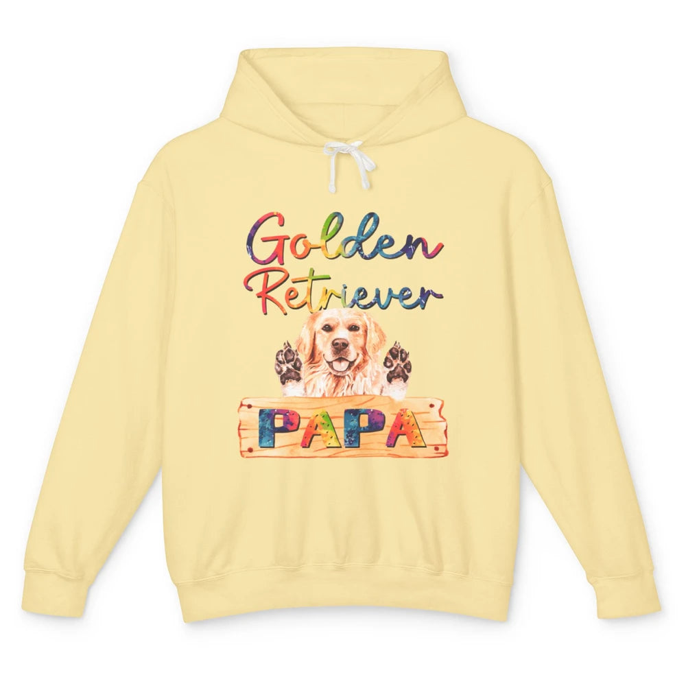 Colorful Golden Retriever Dog Papa Cute Puppy Father Dad Unisex Lightweight Hoodie