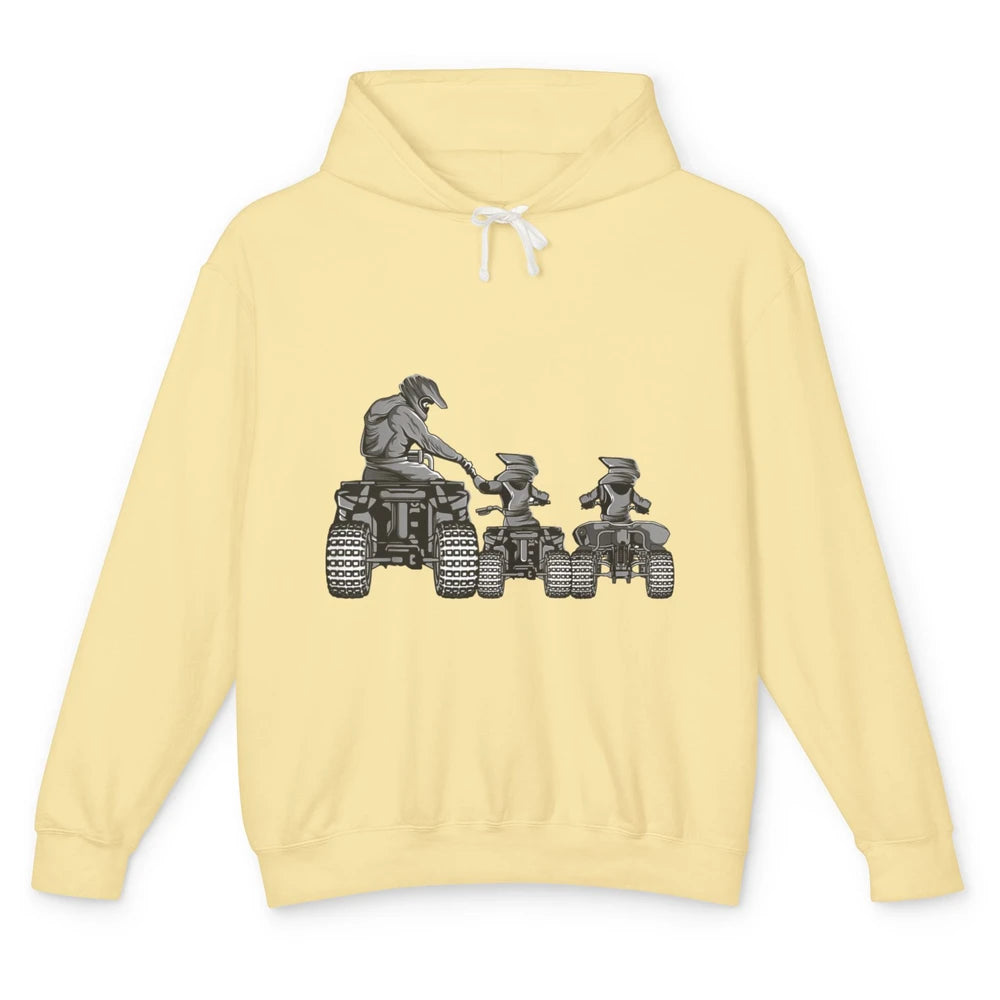 Quad Bike Father And Son Four Wheeler ATV SXS Life Offroad Unisex Lightweight Hoodie