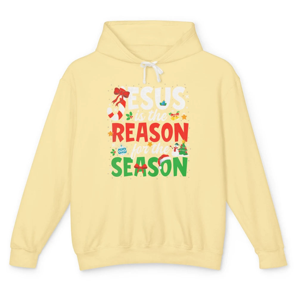 Merry Christmas Jesus The Reason For Season Xmas Candy Tree Unisex Lightweight Hoodie