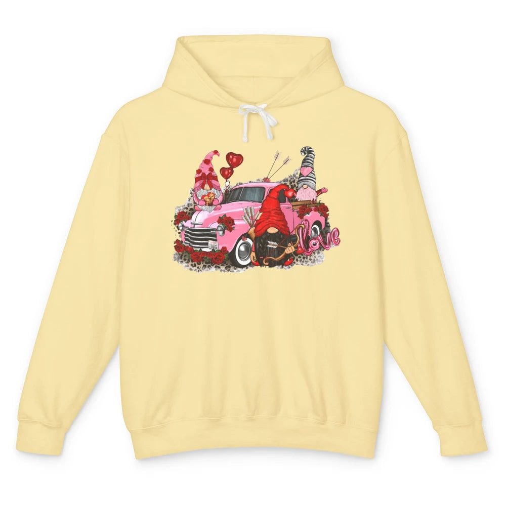 Pink Gnomes Truck Valentines Loads Of Love Western Valentine Unisex Lightweight Hoodie