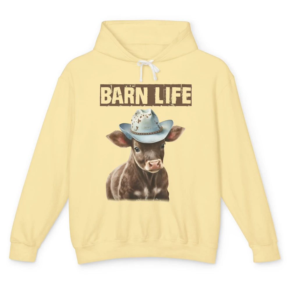 Cute Cow Barn Life Cowboy Hat Little Cowboy Western Boy Unisex Lightweight Hoodie