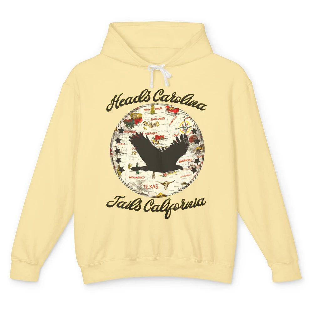 Vintage Heads Carolina Tail California Western Country Unisex Lightweight Hoodie