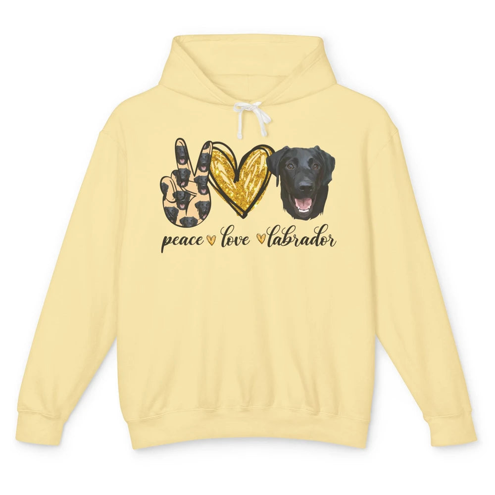 Peace Love Labrador Dog Black Labrador Retriever Dad Mom Unisex Lightweight Hoodie