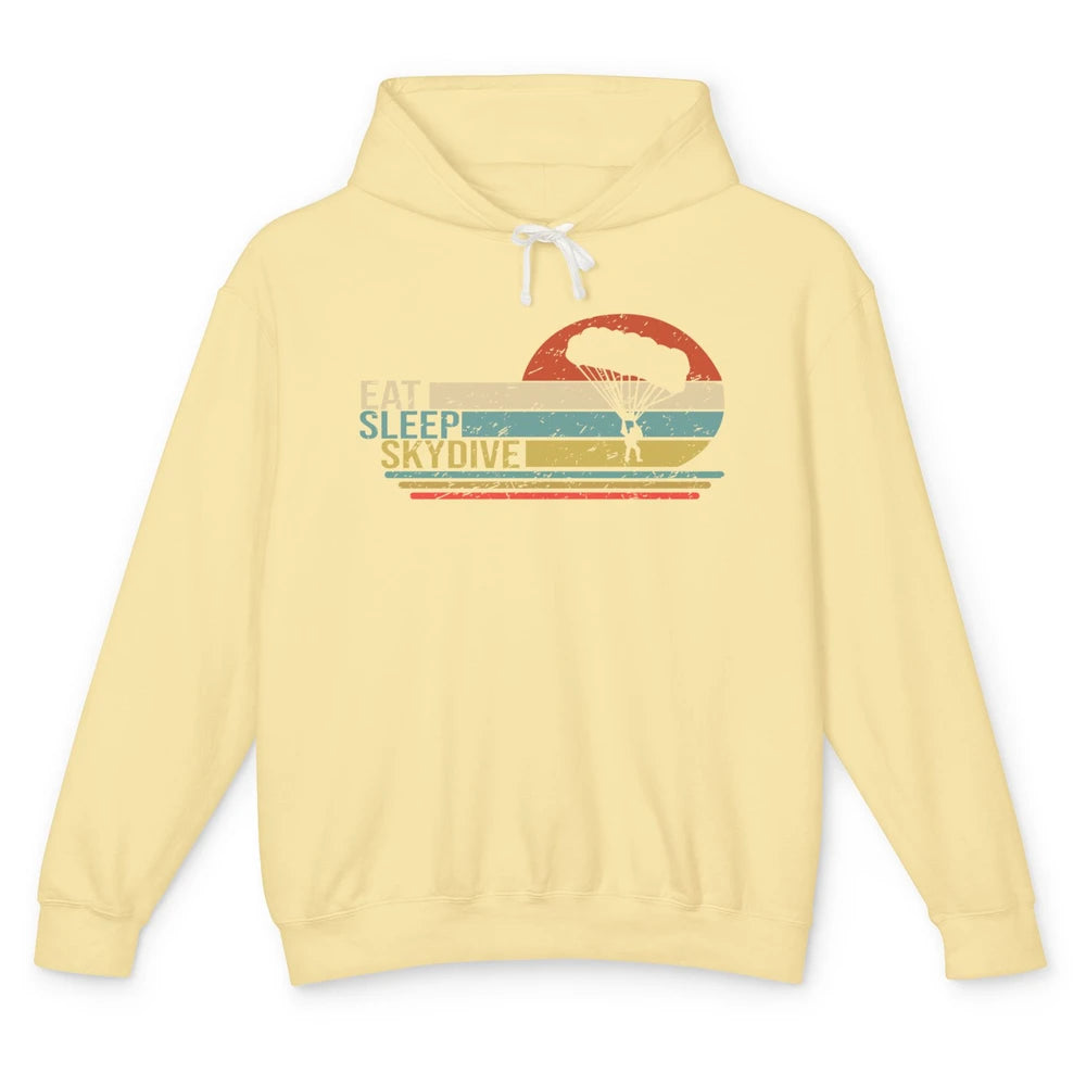 Vintage Skydiving Eat Sleep Skydive Parachute Skydiver Gift Unisex Lightweight Hoodie