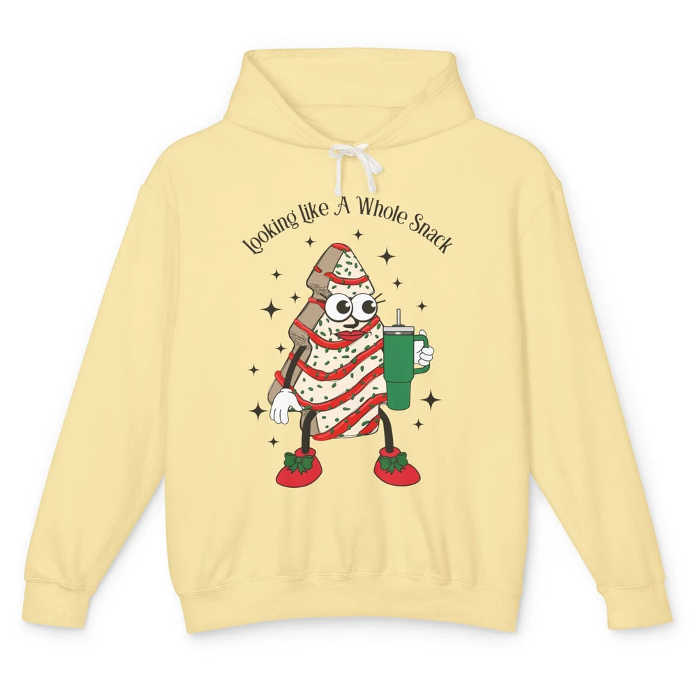 Funny Christmas Tree Cake Out Here Look Like A Snack Unisex Lightweight Hoodie