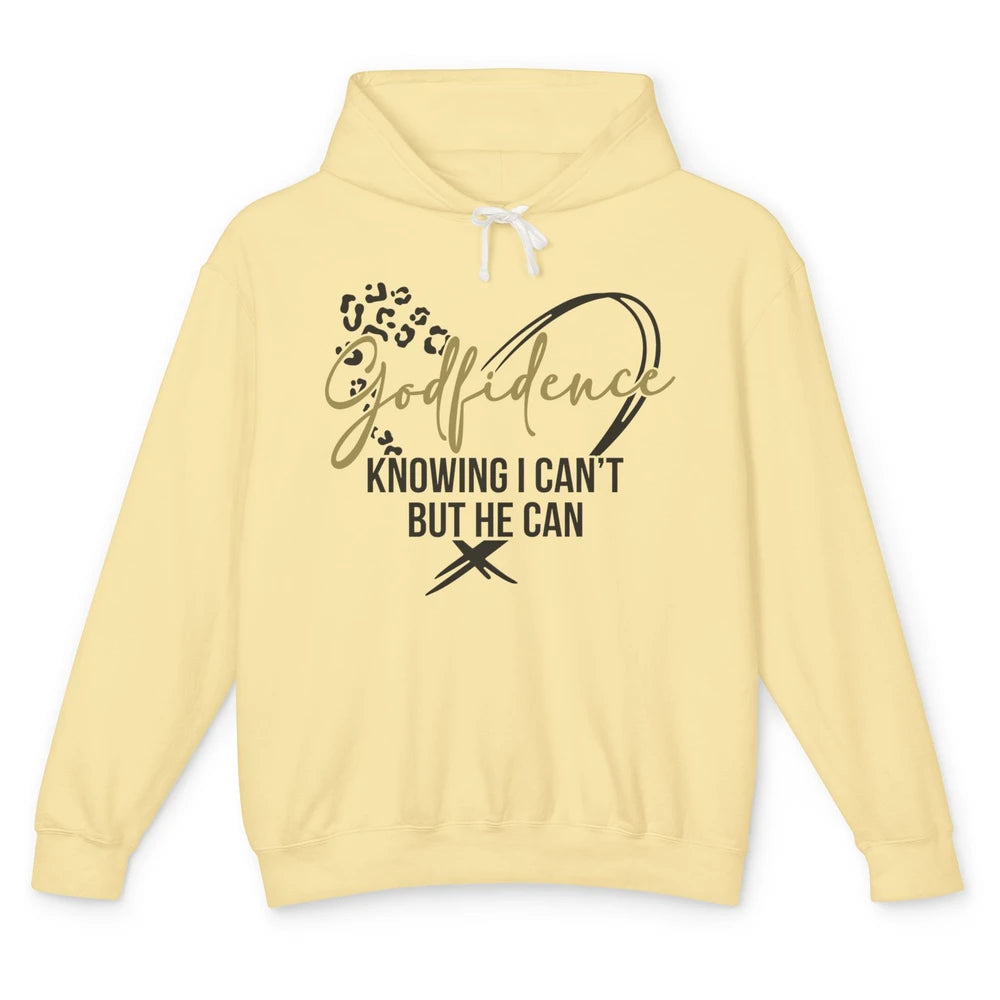 Christian God Fidence Know I Can't But He Can Inspirational Unisex Lightweight Hoodie