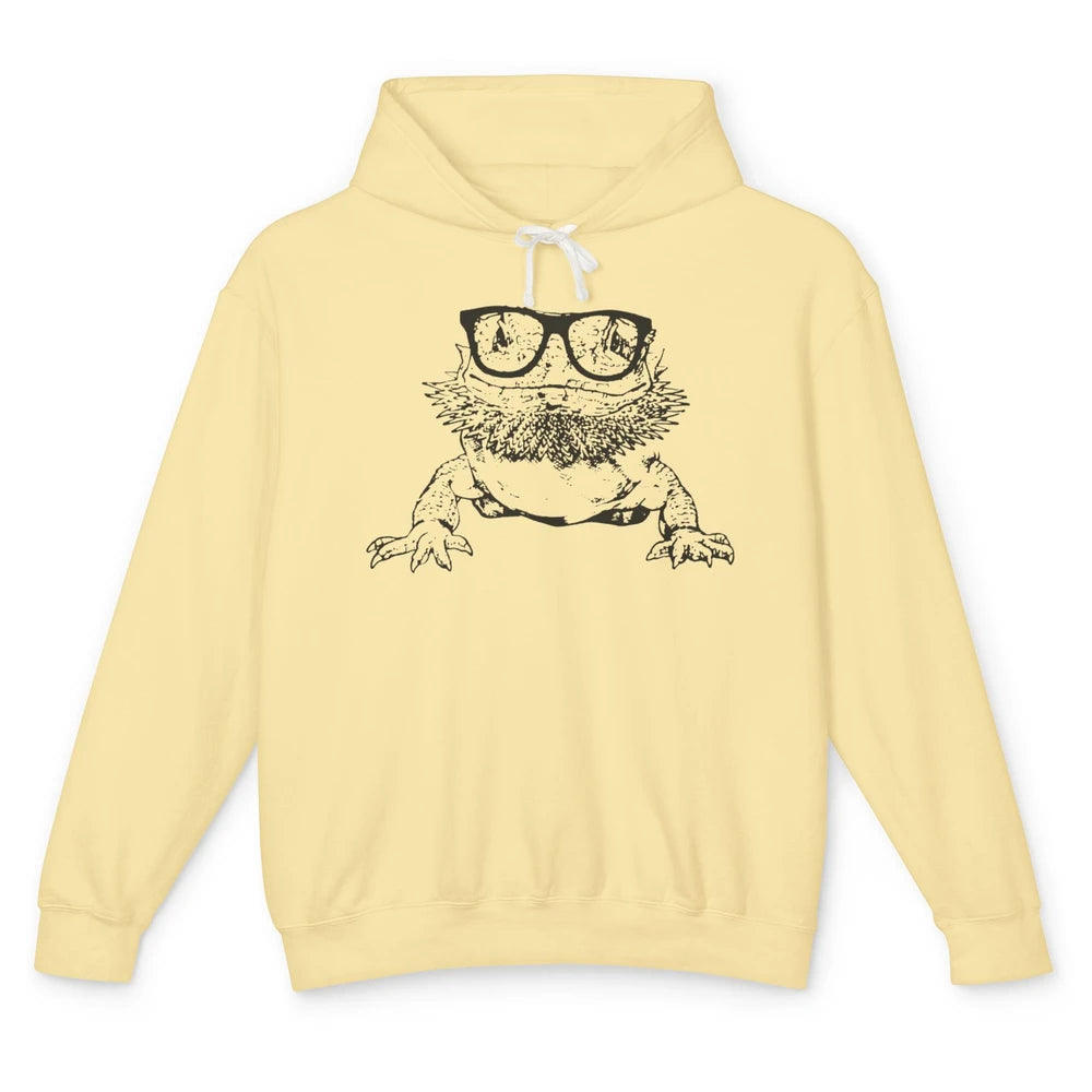 Bearded Dragon Glasses Animal Cute Bearded Dragon Owner Gift Unisex Lightweight Hoodie