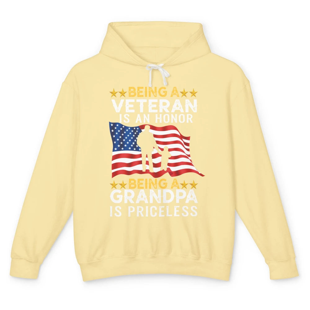 Being A Veteran Is An Honor Army Dad US Military Day Unisex Lightweight Hoodie