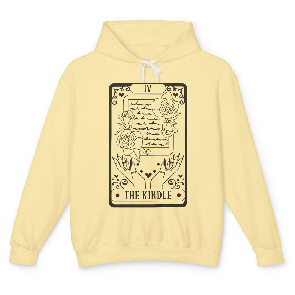 The Kindle Reader Tarot Card Halloween Kindle Book Lovers Unisex Lightweight Hoodie