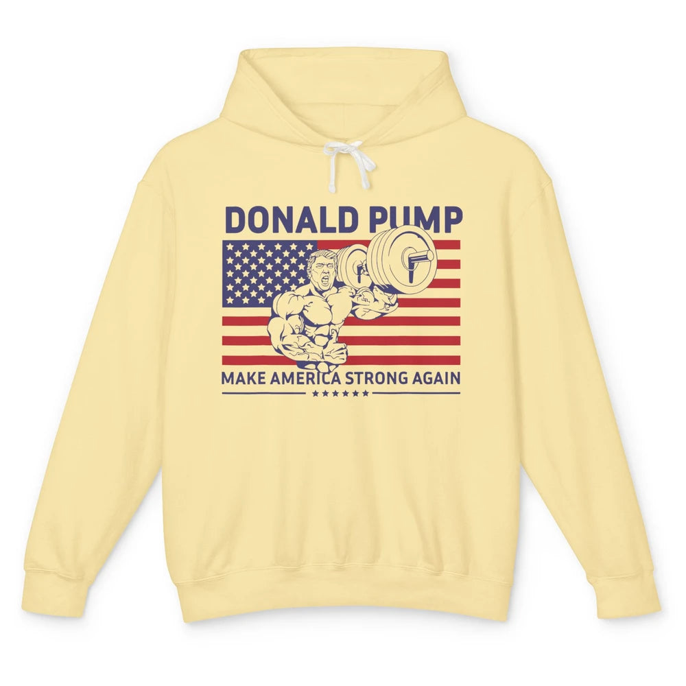 Funny Donald Pump Make America Strong Again Conservative Unisex Lightweight Hoodie